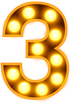 灯管数字3字体设计